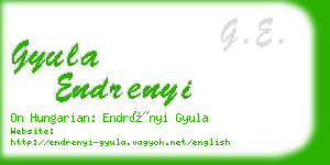 gyula endrenyi business card